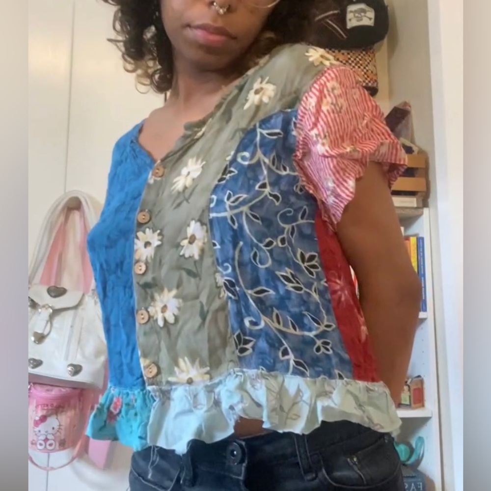 Sacred Threads Patchwork Crop Top